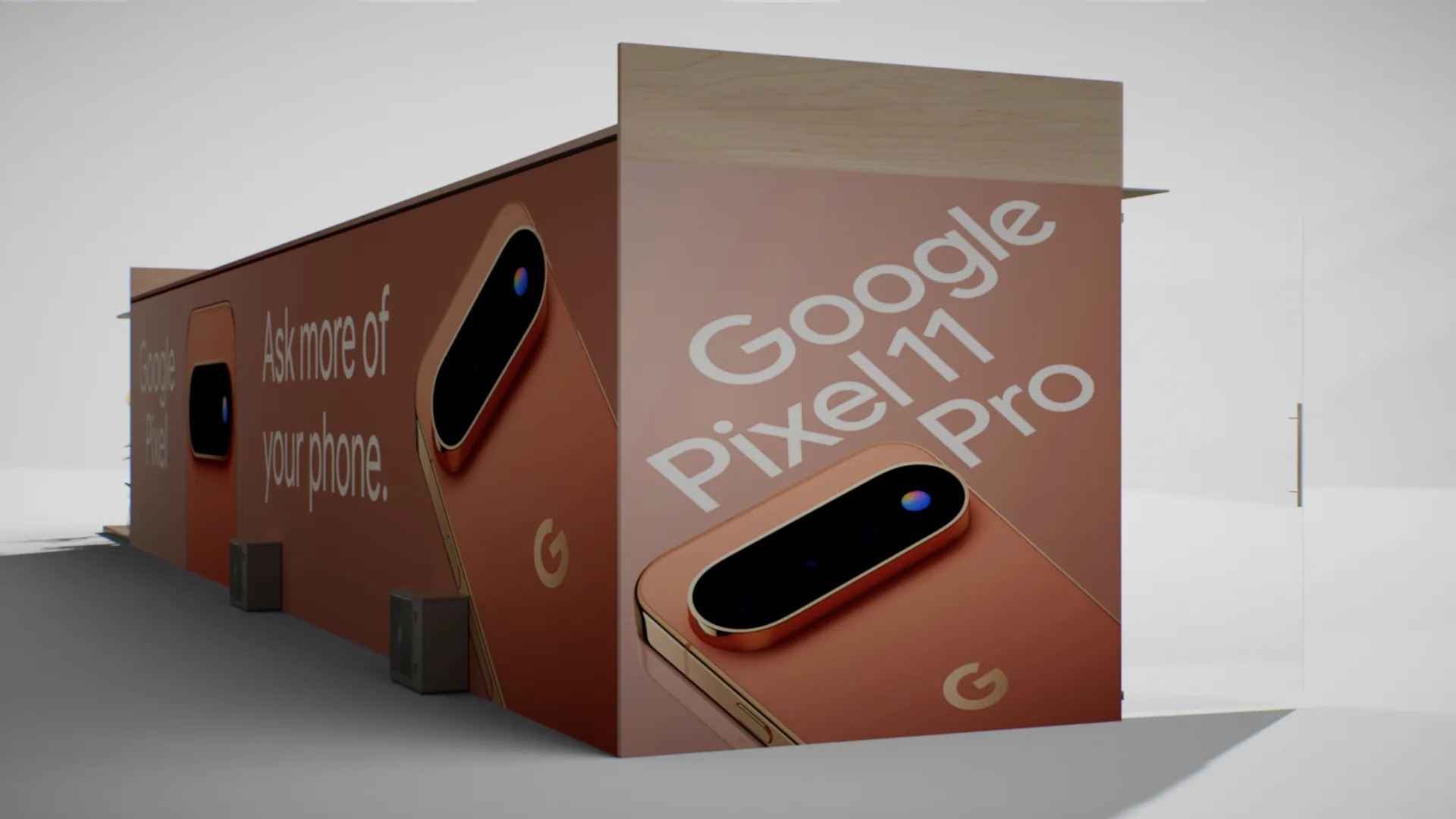 Façade latérale « Google Pixel 11 Pro » en grand format.