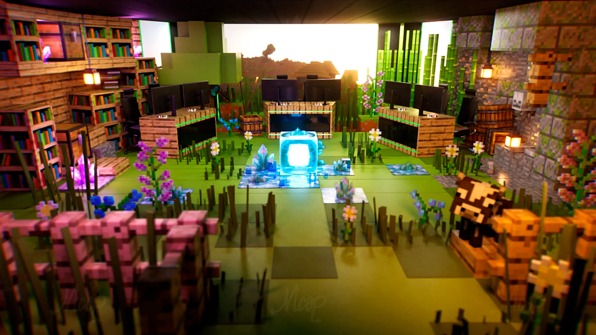 Inoxtag — Arena Minecraft — Le décor en 3D