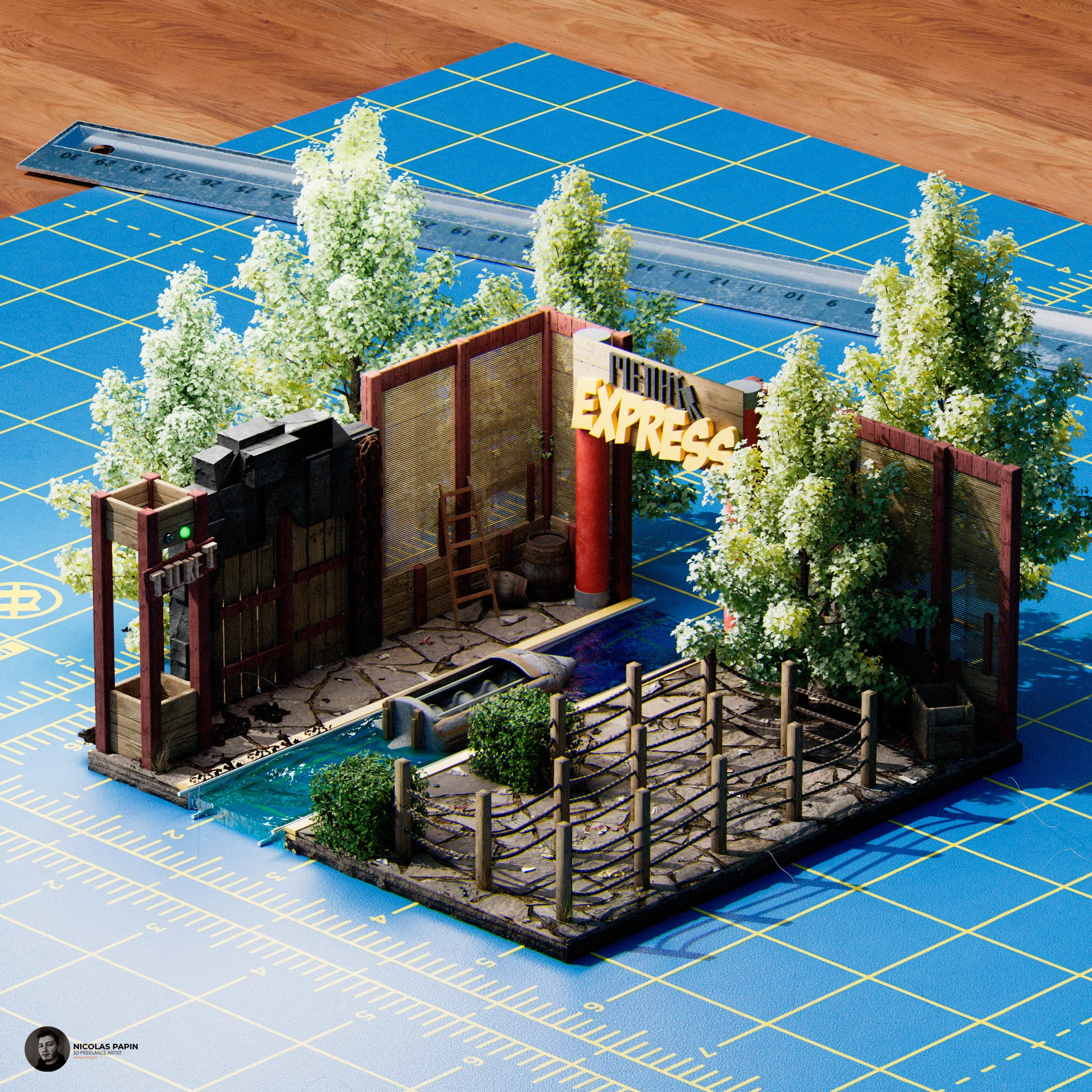 Isometric Art — composition 3D isométrique 12