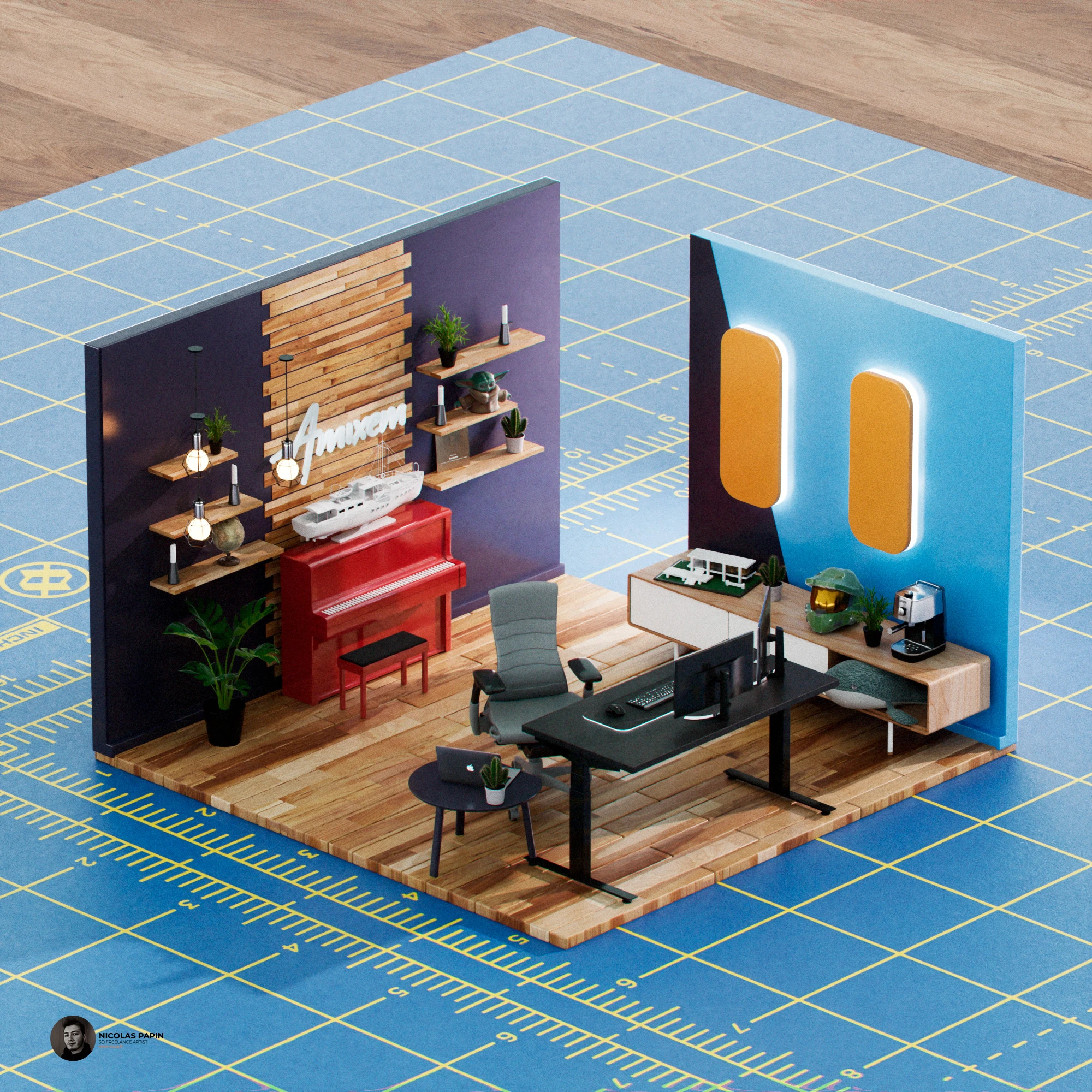 Isometric Art — composition 3D isométrique 15