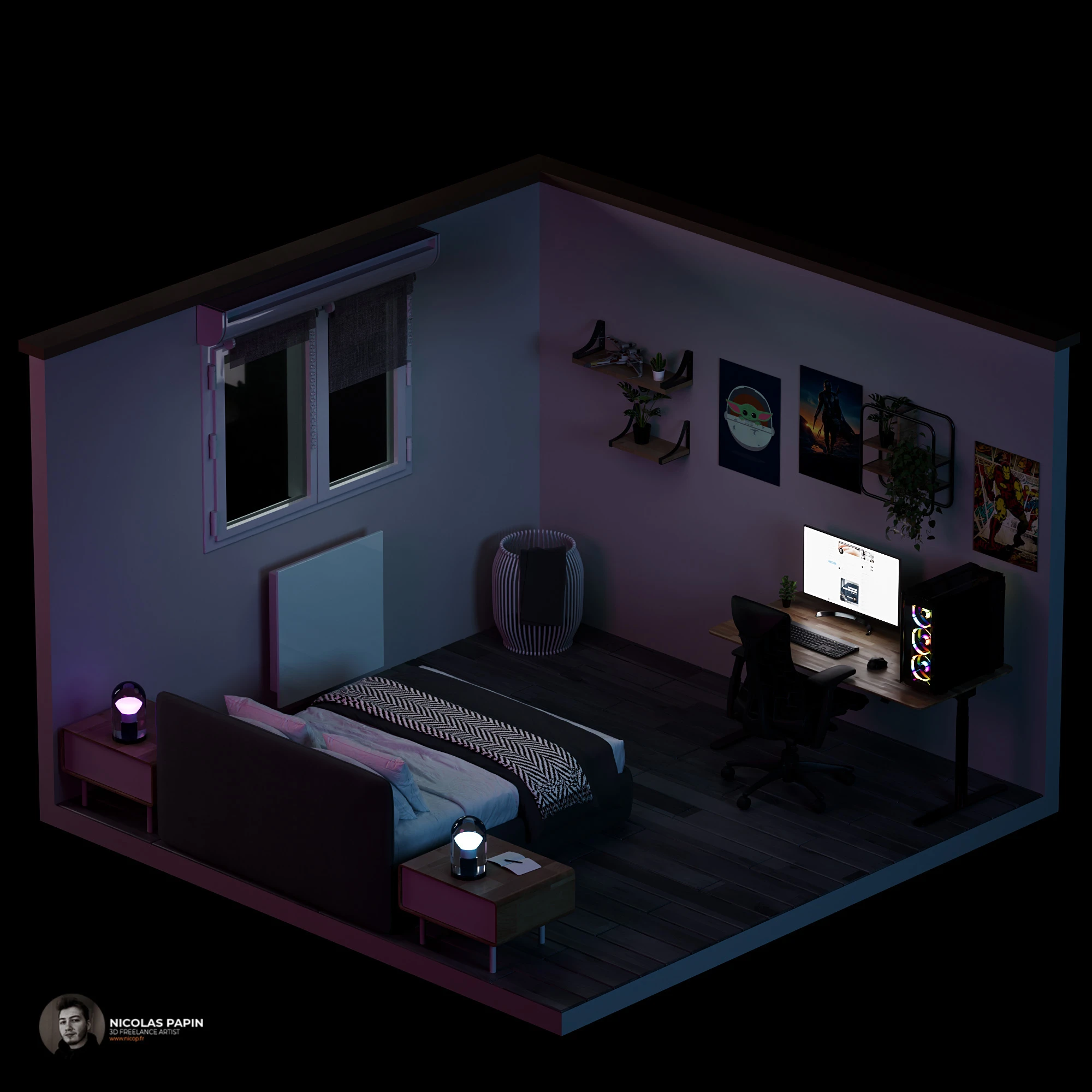 Isometric Art — composition 3D isométrique 8
