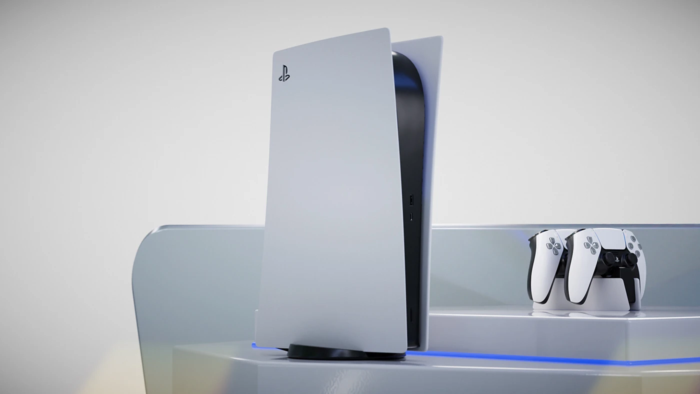 PlayStation 5 — CGI — étude 3D, vue 1