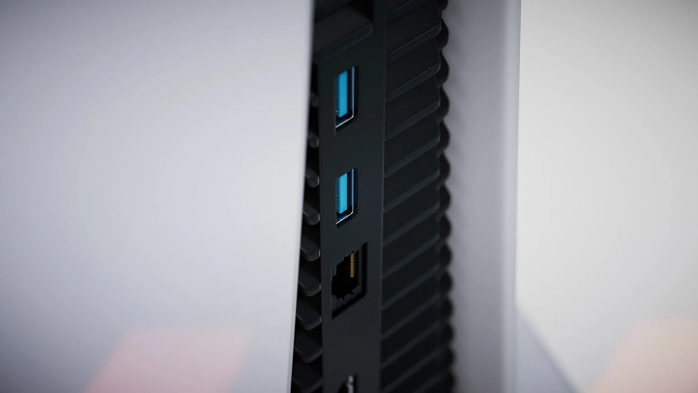 PlayStation 5 — CGI — étude 3D, vue 4
