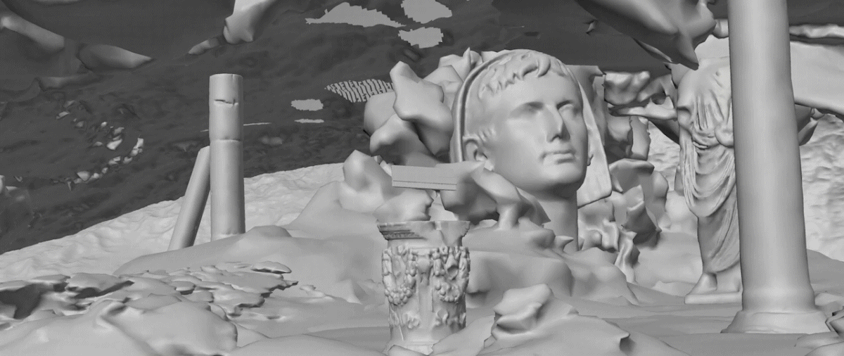 Décor sculptural sans matériaux, en clay.