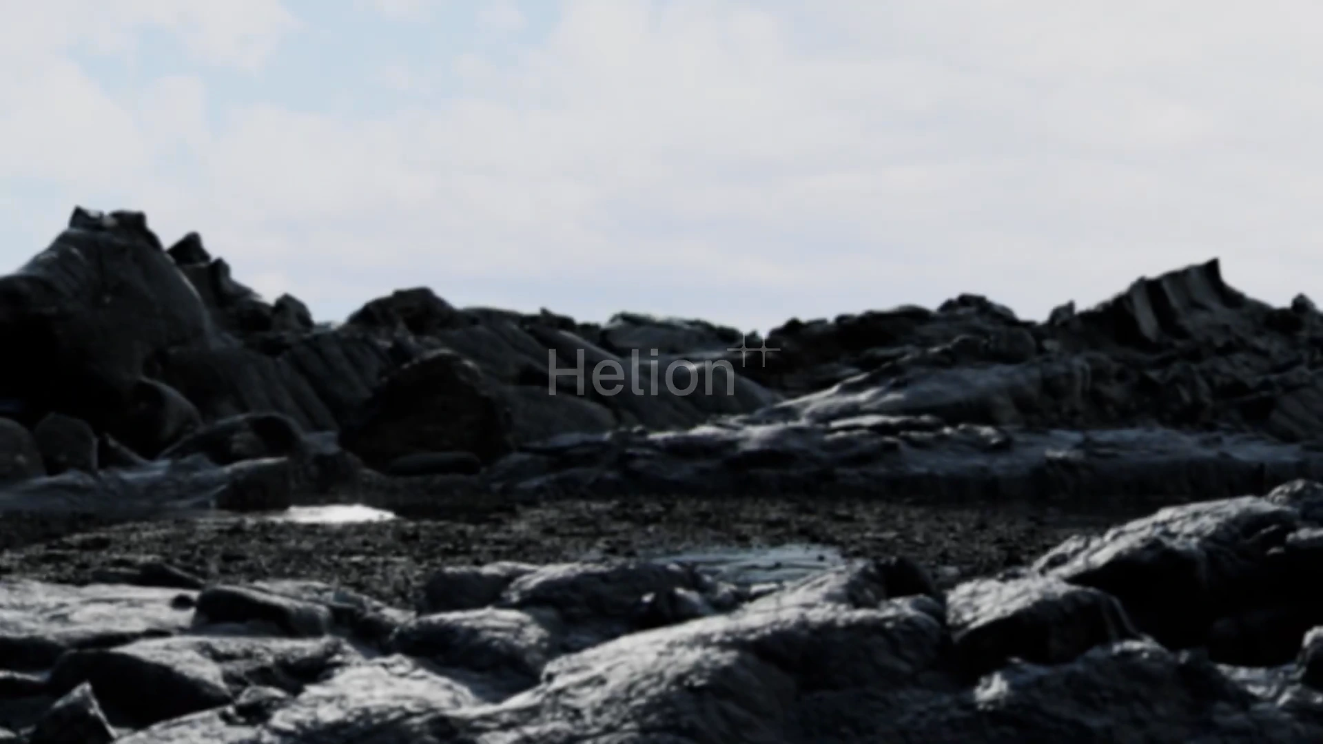 Paysage rocheux sombre dans le film Helion++.