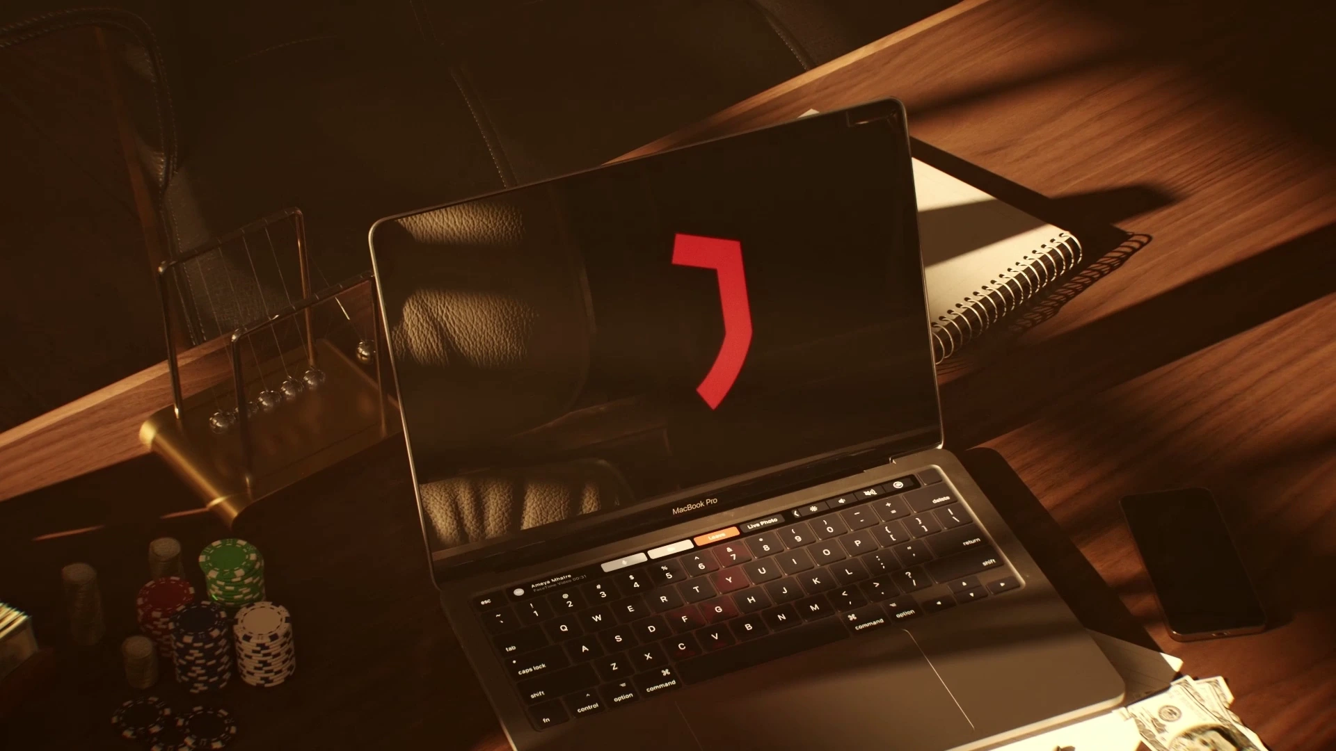Ordinateur portable sur le bureau du starting screen Sussu.
